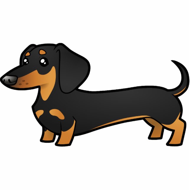 Cartoon Dachshund (smooth coat) Statuette (Front)