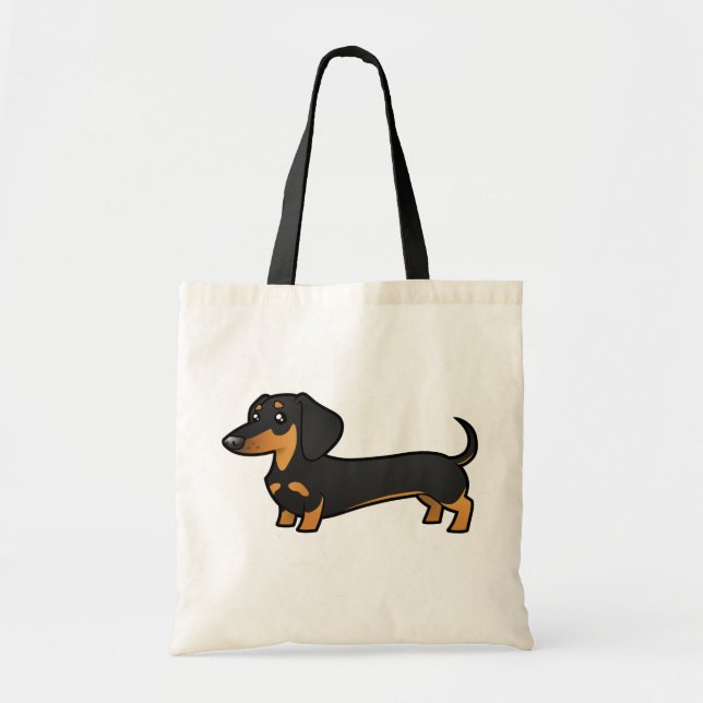 Cartoon Dachshund (smooth coat) Tote Bag (Front)