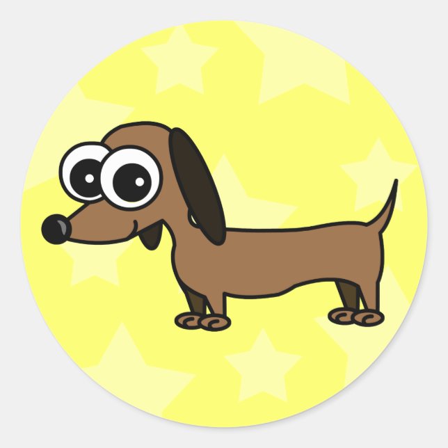 Cartoon Dachshund Stickers (Front)
