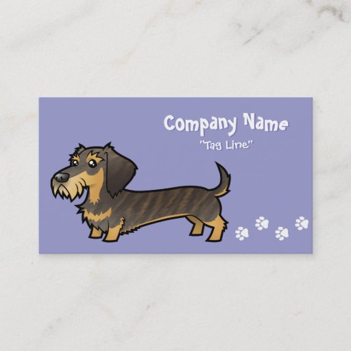 Customizable Cartoon Dachshund (wirehair) Business Card