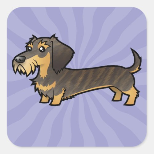 Cartoon Dachshund wirehair Square Sticker