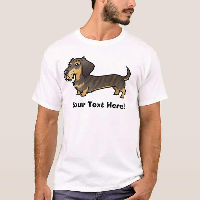 Cartoon Dachshund (wirehair) T-Shirt (Front)