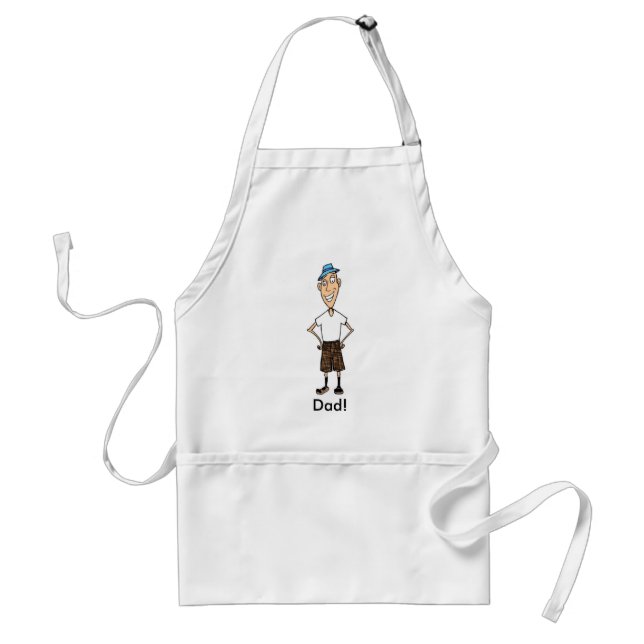 Cartoon Dad Adult Apron (Front)