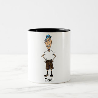 Cartoon Dad Two-Tone Coffee Mug