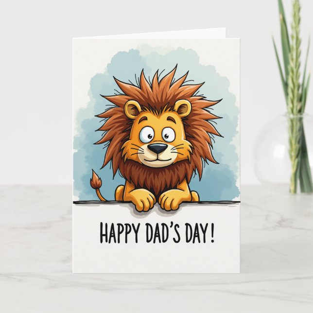 Cartoon Dads Day Embrace Card (Front)