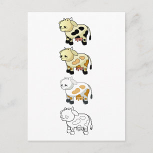 Cartoon Dairy Cows Postcard