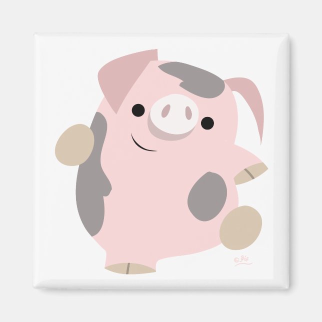 Cartoon Dancing Pig magnet (Front)