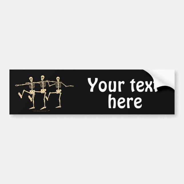 Cartoon Dancing Skeletons Custom Bumper Sticker (Front)