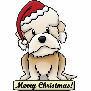 Cartoon Dandie Dinmont Terrier Christmas Ornament