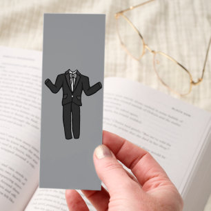 Cartoon Dark Gray Tuxedo Suit Bookmarks