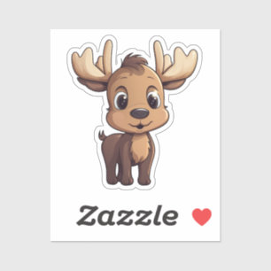 Cartoon deer illustration Sticker