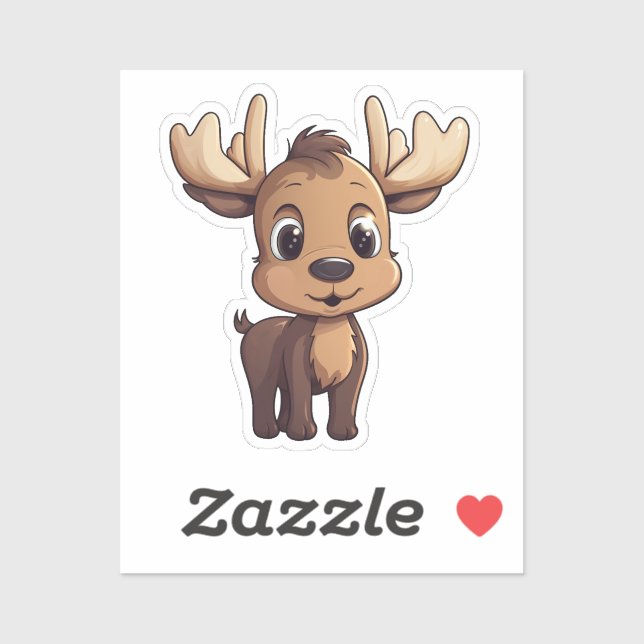  Cartoon deer illustration Sticker (Sheet)