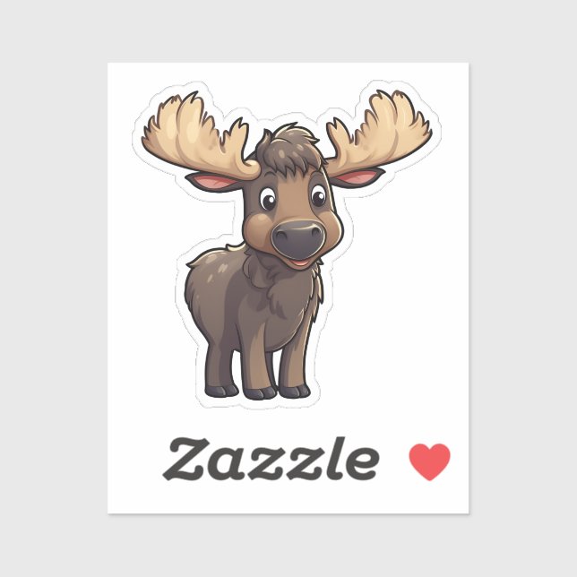 Cartoon deer illustration sticker (Sheet)