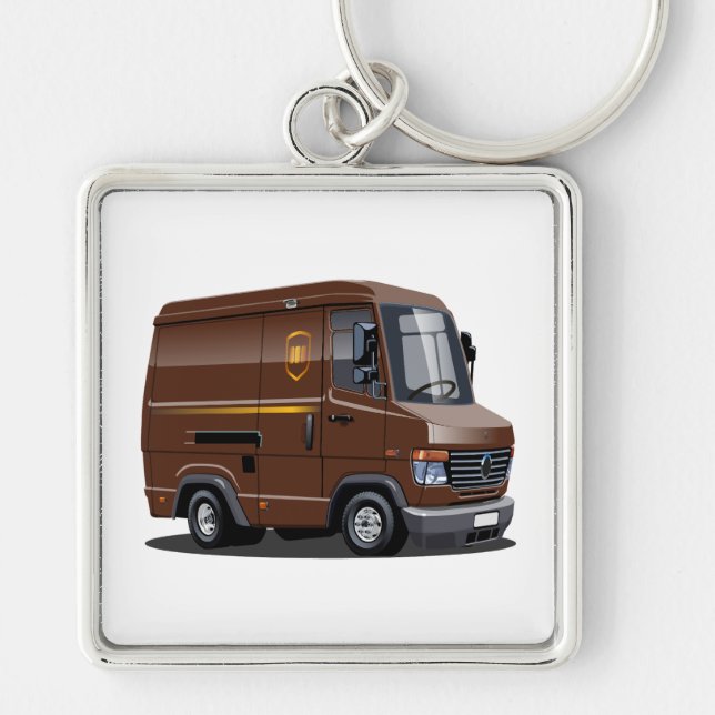 Cartoon delivery van keychain (Front)