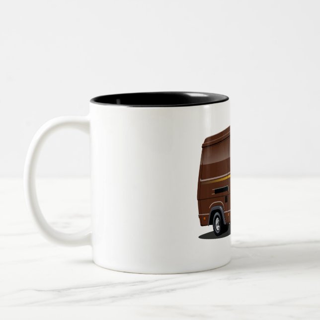 Cartoon delivery van Two-Tone coffee mug (Left)