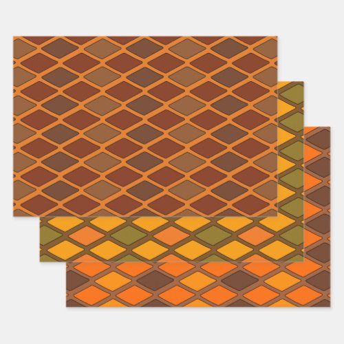 Cartoon Diamond Autumn Colors Wrapping Paper Sheets