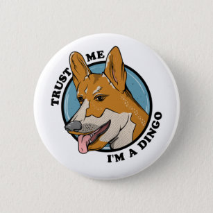 Cartoon Dingo Button