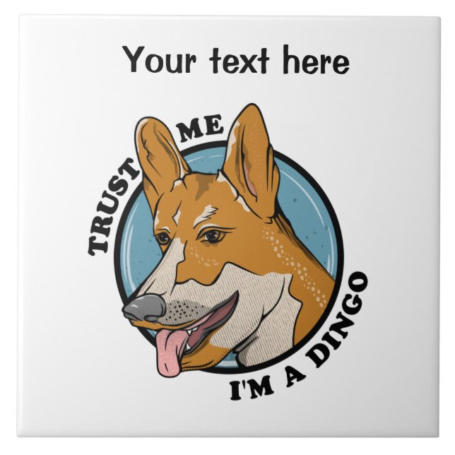 Cartoon Dingo Ceramic Tile (Front)