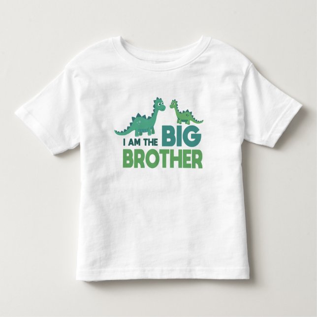 Cartoon dinosaur big brother boy toddler t-shirt (Front)