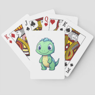 Cartoon dinosaur illustration poker cards