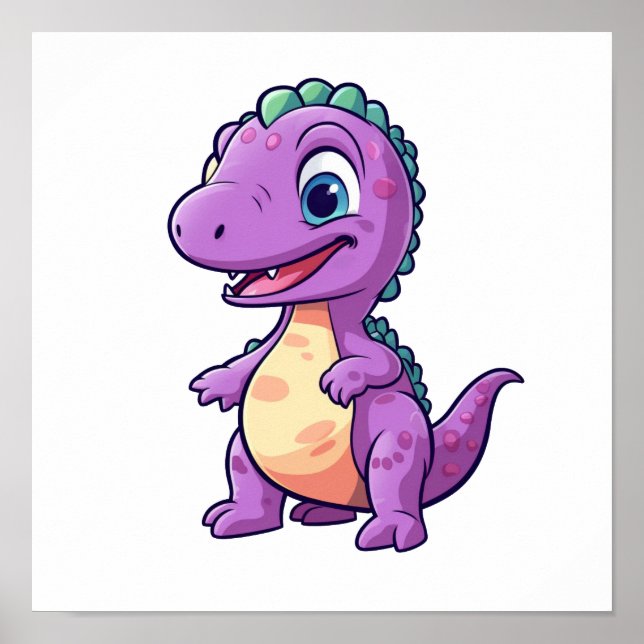 Cartoon dinosaur illustration poster (Front)
