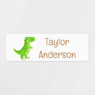 Cartoon Dinosaur Personalized Name Kids Labels