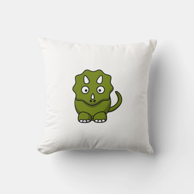 Cartoon Dinosaur Throw Pillow (Front)