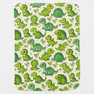 🦖Cartoon dinosaurs Fun Dino Nursery Design Baby Blanket