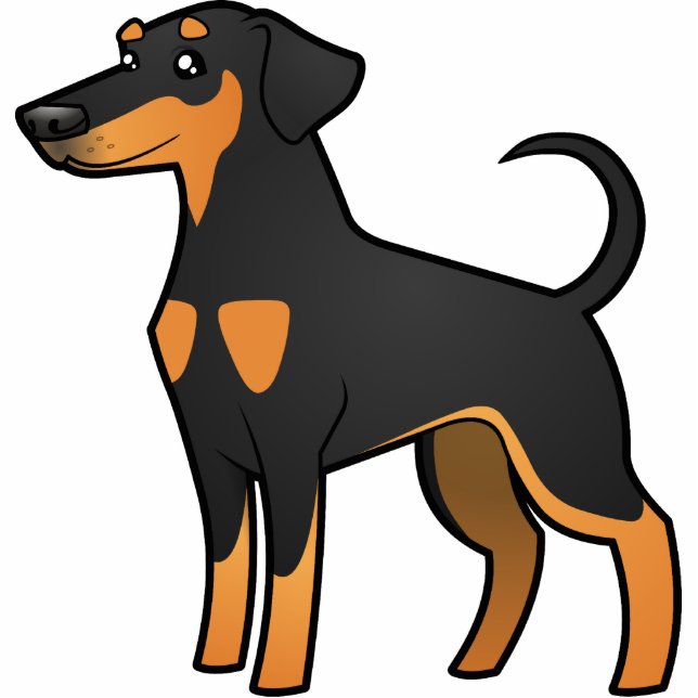 Cartoon Doberman Pinscher (floppy ears) Statuette (Front)