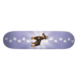 Cartoon Doberman Pinscher (pointy ears) Skateboard Deck