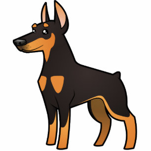 Cartoon Doberman Pinscher (pointy ears) Statuette