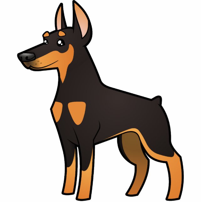 Cartoon Doberman Pinscher (pointy ears) Statuette (Front)
