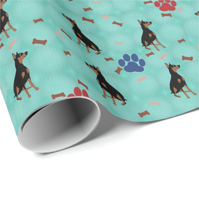 Cartoon Doberman Wrapping Paper (Roll Corner)