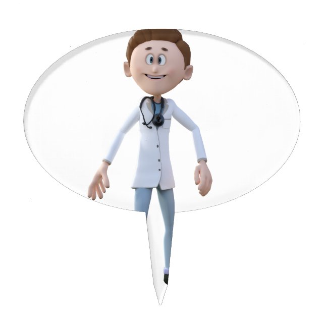 Cartoon Doctor Cake Topper (Front)