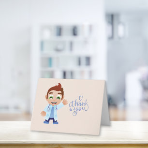 Cartoon Doctor Tan Thank You Card