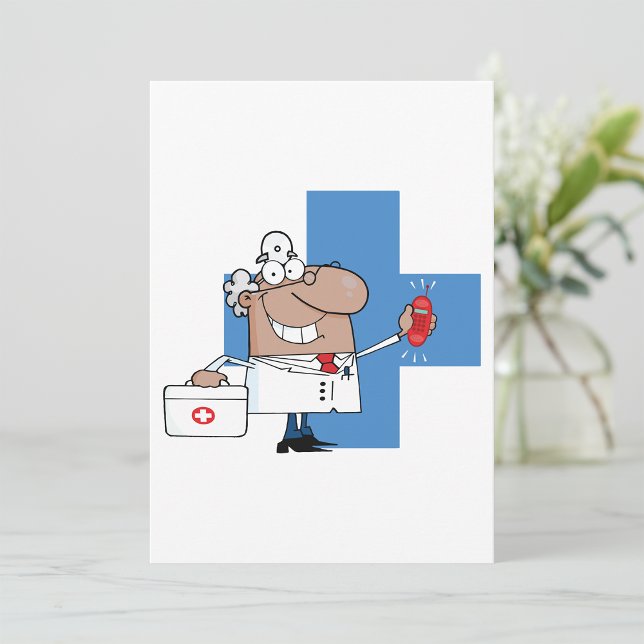 Cartoon Doctor with Phone and Medical Bag Invitation (Creator Uploaded)