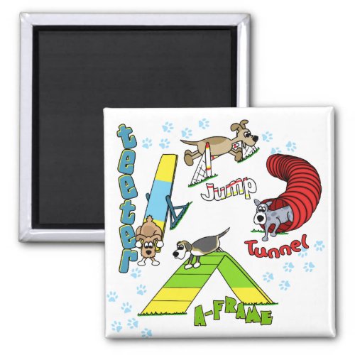 Cartoon Dog Agility Magnet