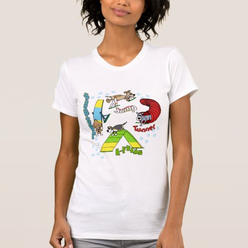 Cartoon Dog Agility Womens TShirt