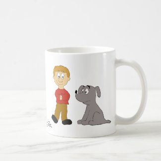 Cartoon Dog And Owner Coffee Mug