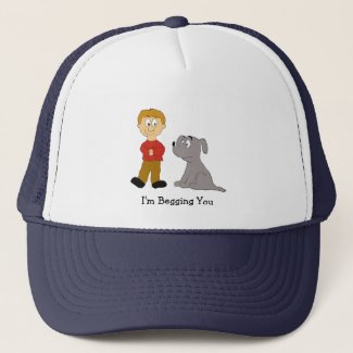 Cartoon Dog And Owner T-Shirt Trucker Hat
