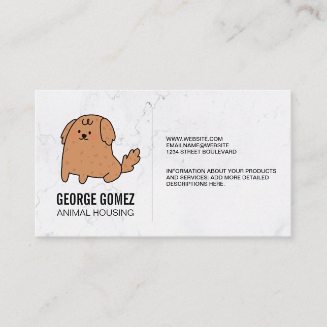 Cartoon Dog | Animal Services Business Card (Front)