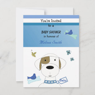Cartoon Dog Baby Shower Invitation