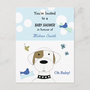 Cartoon Dog Baby Shower Invitation