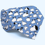Cartoon Dog Blue Neck Tie<br><div class="desc">Fun cartoon dog pattern on a blue background,  which can be changed in the design tool.  Original art by Nic Squirrell. Perfect for dog dads,  animal and pet lovers and veterinarians.</div>