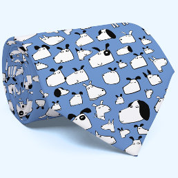 Cartoon Dog Blue Neck Tie