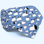 Cartoon Dog Blue Neck Tie<br><div class="desc">Fun cartoon dog pattern on a blue background,  which can be changed in the design tool.  Original art by Nic Squirrell. Perfect for animal and pet lovers and veterinarians.</div>