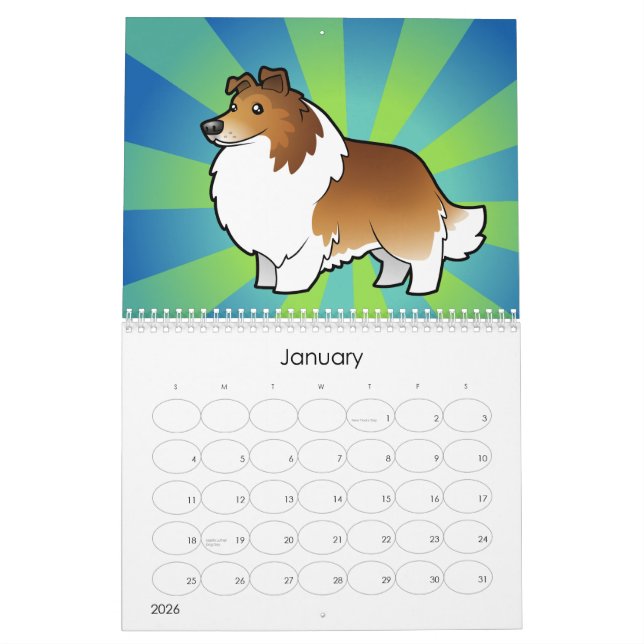 Cartoon Dog Breeds 2012 Calendar (Jan 2026)