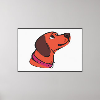 Cartoon Dog Canvas Print-Cute Brown Dog wall art