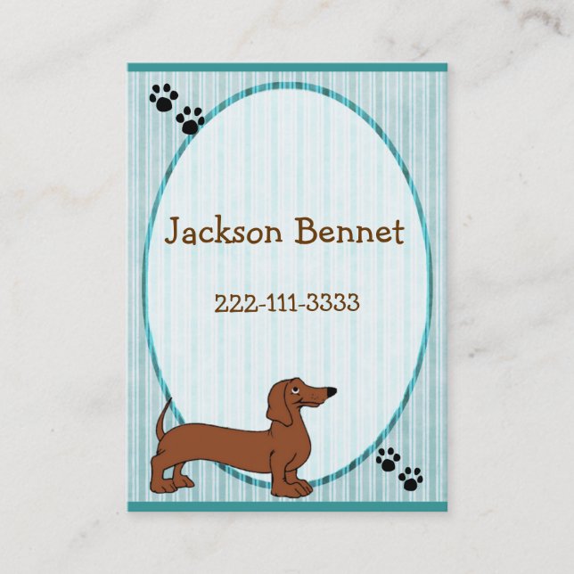 Cartoon Dog Children's Calling Card (Front)