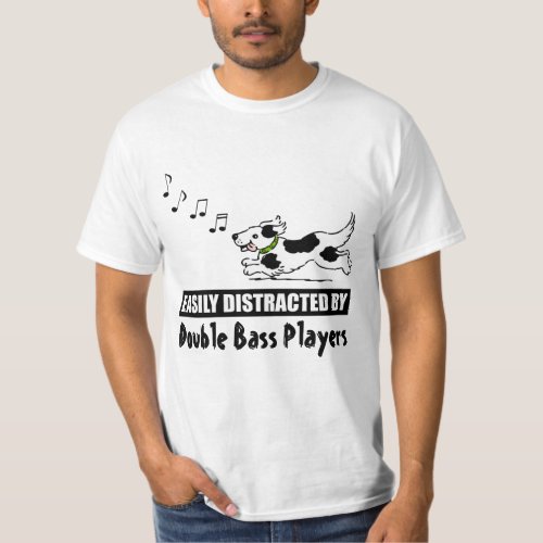 Cartoon Dog Distracted by Double Bass Players T_Shirt